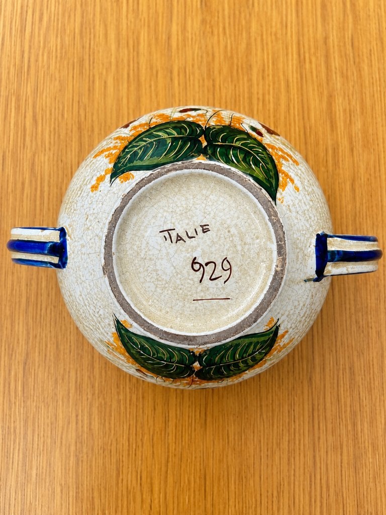Coupe ancienne en céramique italienne peinte – Italie 929, Enlèvement ou Envoi