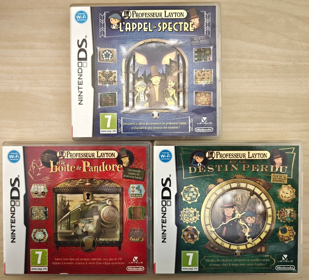 Lot 3 jeux Professeur Layton Nintendo DS – Complets, Consoles de jeu & Jeux vidéo, Enlèvement ou Envoi, 1 joueur, À partir de 7 ans