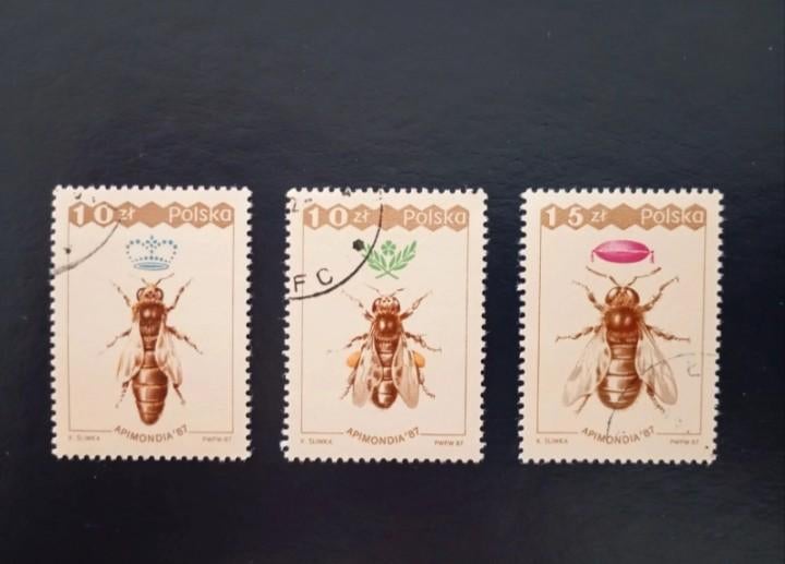Lot of 3 CTO stamps from Poland - bees, Timbres & Monnaies, Timbres | Surinam, Envoi