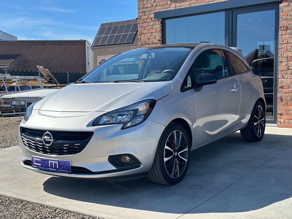 Opel Corsa 1.0 Turbo 115PK! Black Edition! Smartphone Link!, Stof, Gebruikt, Zwart, Bedrijf