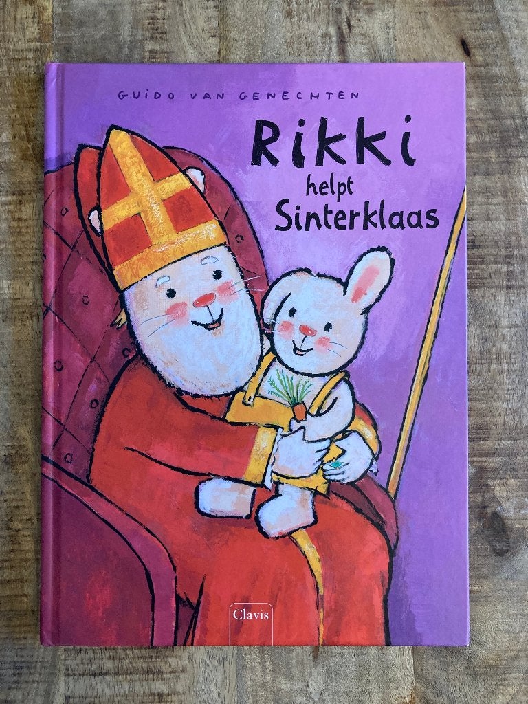 Prentenboek 'Rikki helpt Sinterklaas' - Guido Genechten, Livres, Livres d'images & Albums d'images, Enlèvement ou Envoi, Utilisé