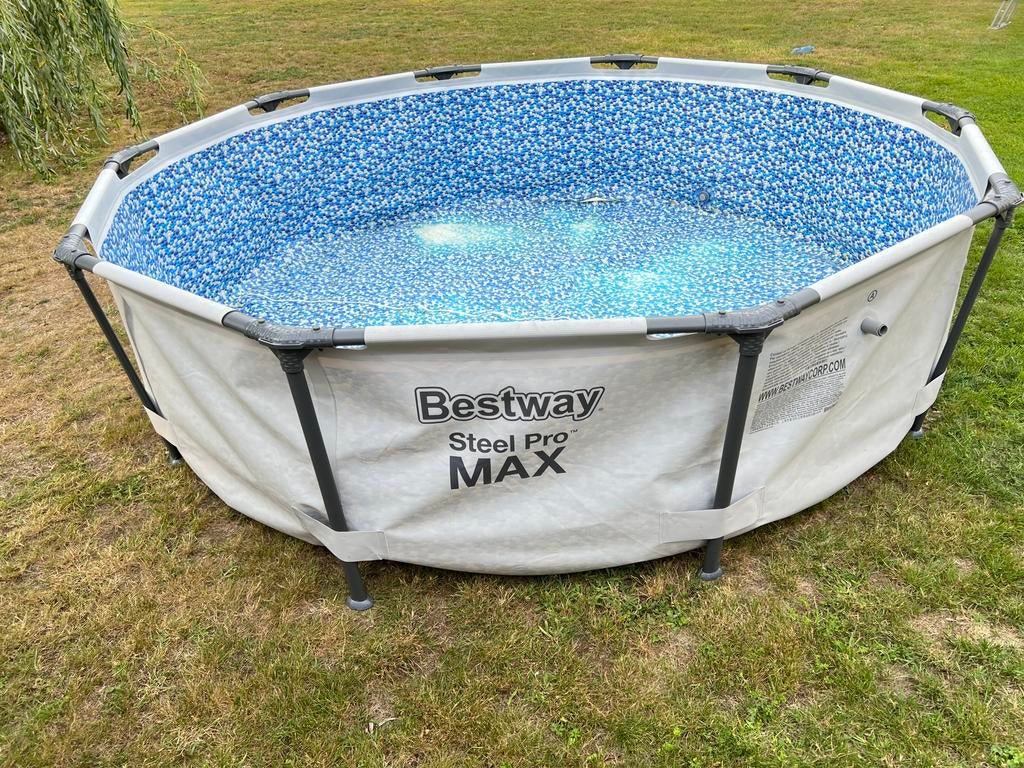 Zwembad 305x76 cm pomp + 2 zonnepanelen, Ophalen, Zo goed als nieuw