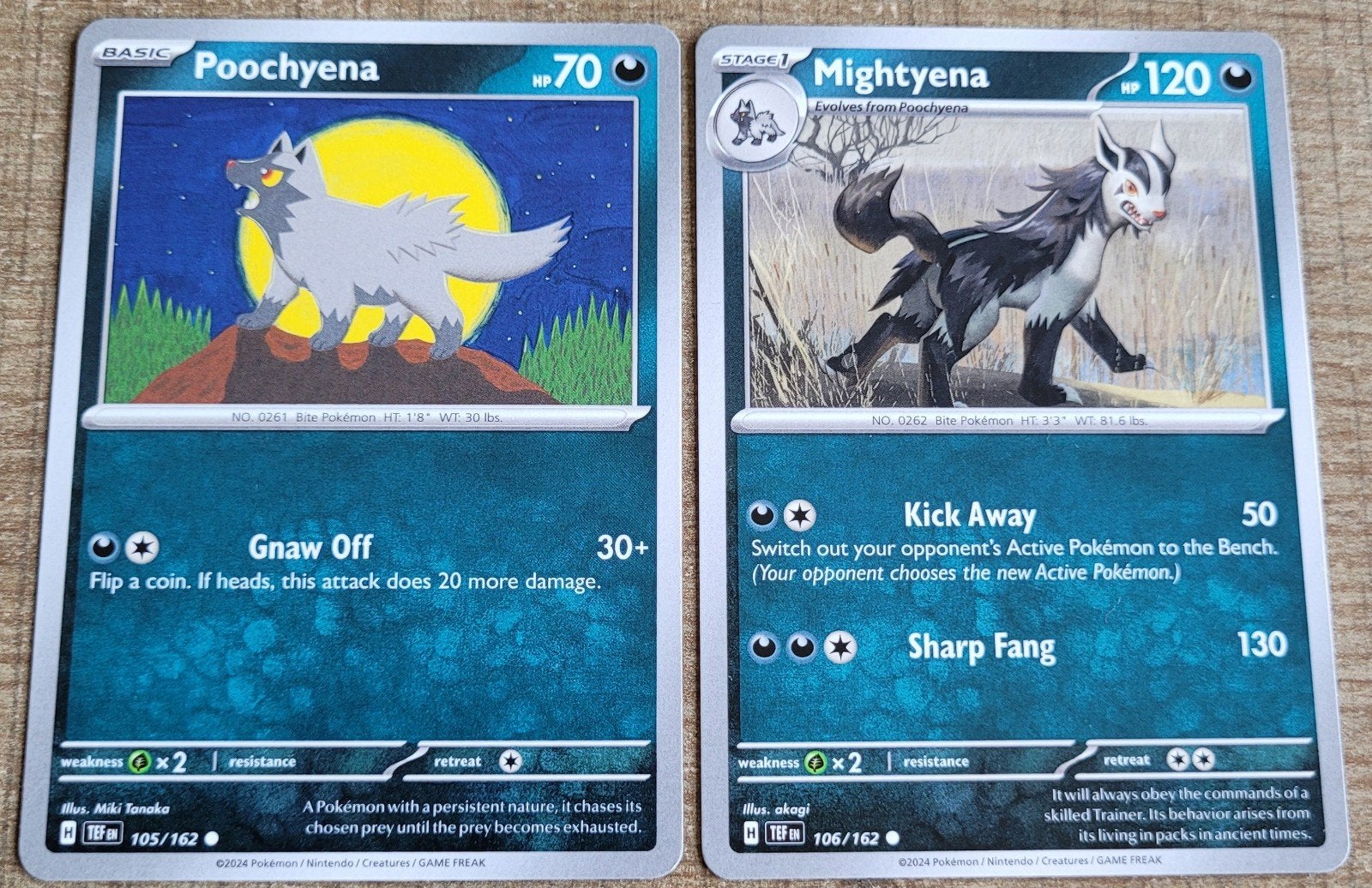 Poochyena (105/162) + Mightyena (106/152), Ophalen of Verzenden, Zo goed als nieuw, Meerdere kaarten