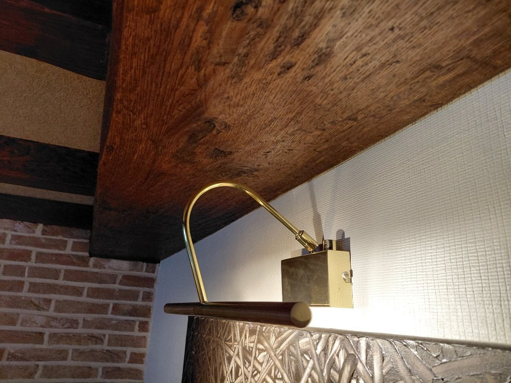 WANDLAMP - SCHILDERIJVERLICHTING, Huis en Inrichting, Lampen | Wandlampen, Ophalen, Zo goed als nieuw, Goud, Metaal