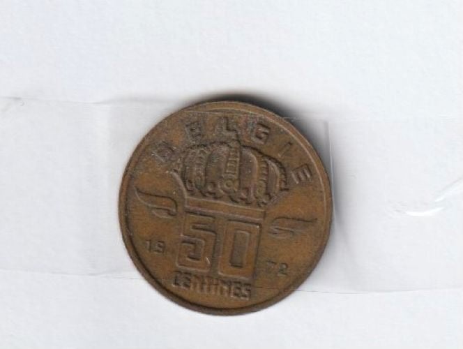 BELGIE BELGIE BAUDOUIN 50 C 1972 NL, Ophalen of Verzenden, Metaal, Losse munt