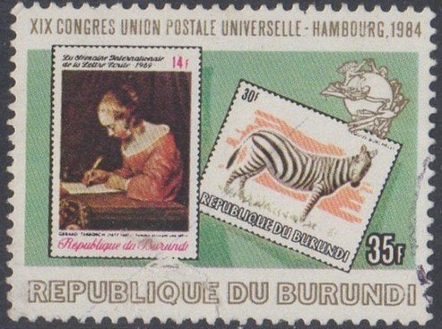 Burundi - IXe Congres Wereldpostunie - 1984, Ophalen of Verzenden, Gestempeld