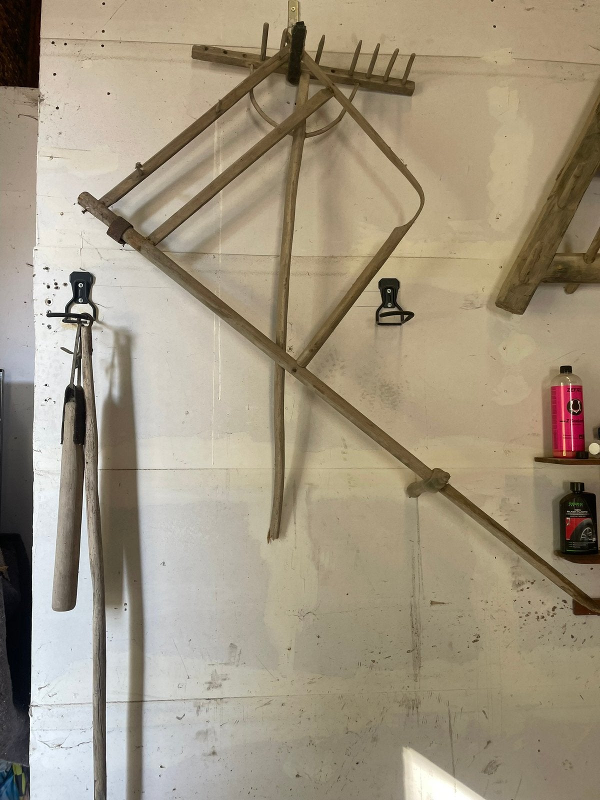 Outil en bois agricole, Suspension murale, Campagnard, Fait main, Enlèvement