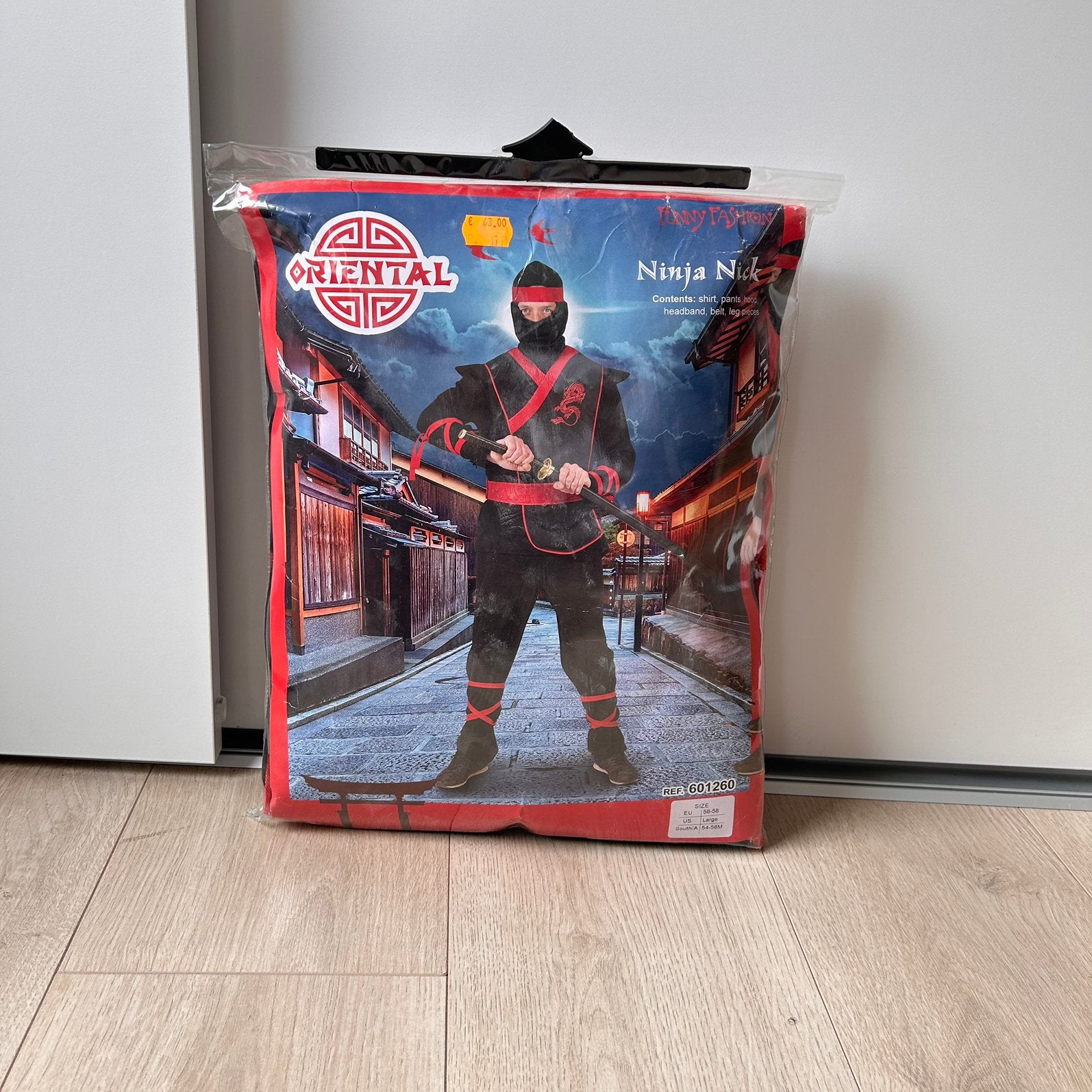 Costume ninja adultes | EU 56-58 | Taille US | Sud/A 54-56M, Enlèvement ou Envoi, Comme neuf, Taille 52/54 (L), Vêtements