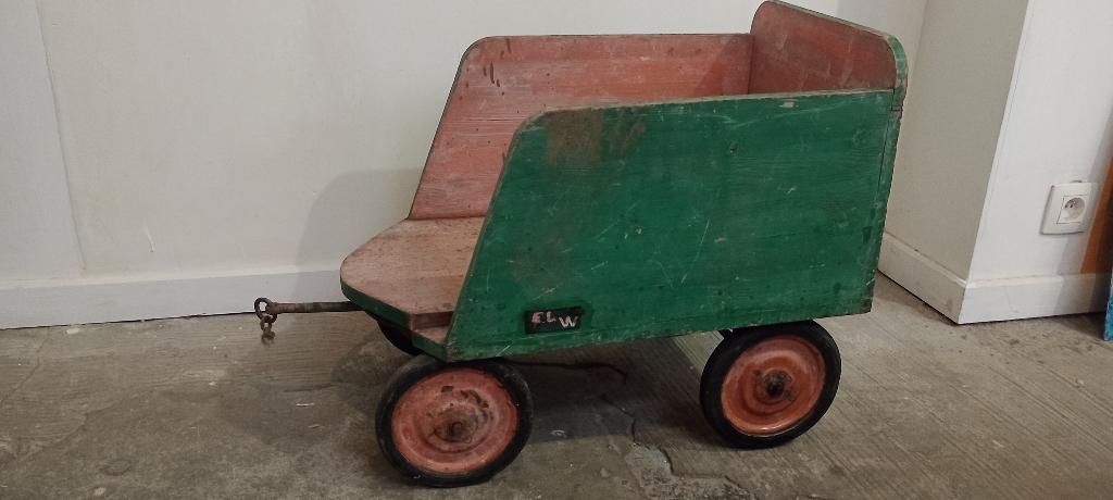 Chariot bois vintage,jouet ancien-Déco industrielle & jardin, Enlèvement, Utilisé, Jouet à Rouler ou à Bascule