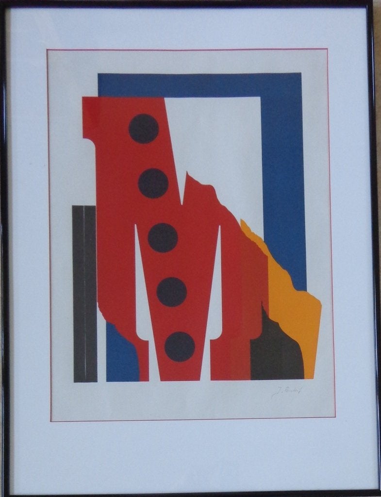 JOSUA REICHERT / TYPOGRAPHIE M / KLEURLITHO / 81x61cm KADER, Numéroté, Enlèvement, Abstrait, Lithographie
