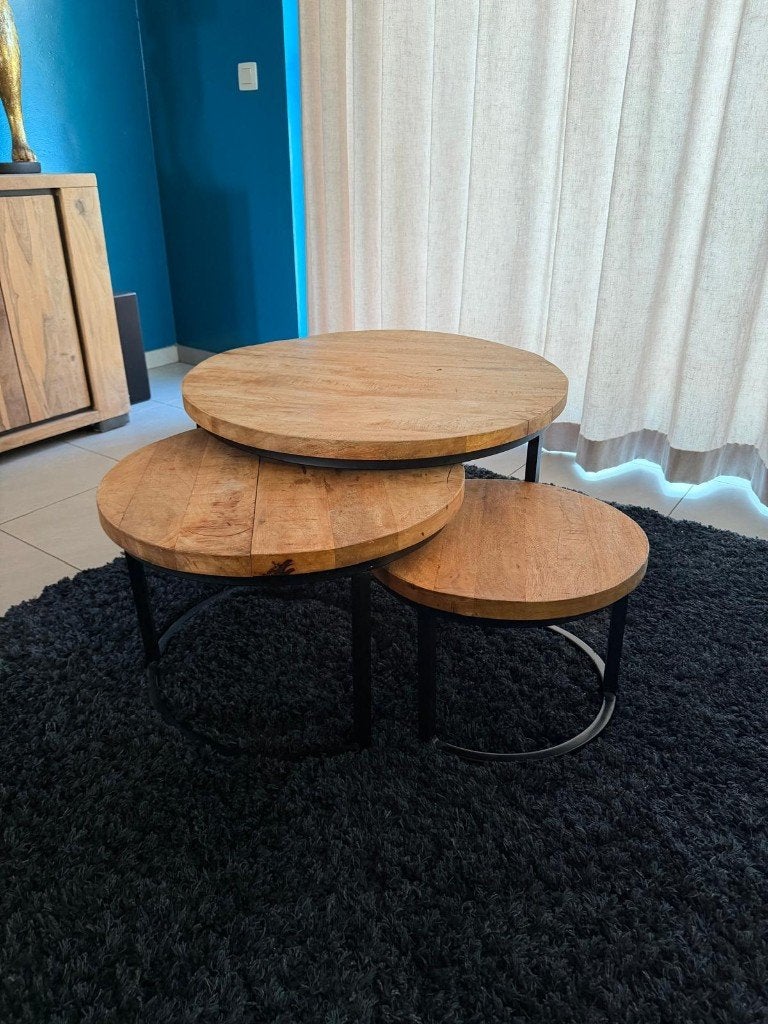 Salontafel (set van 3), Ophalen, Zo goed als nieuw, Rond