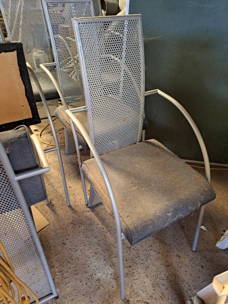 Stoelen, Huis en Inrichting, Ophalen, Gebruikt, Metaal, Grijs