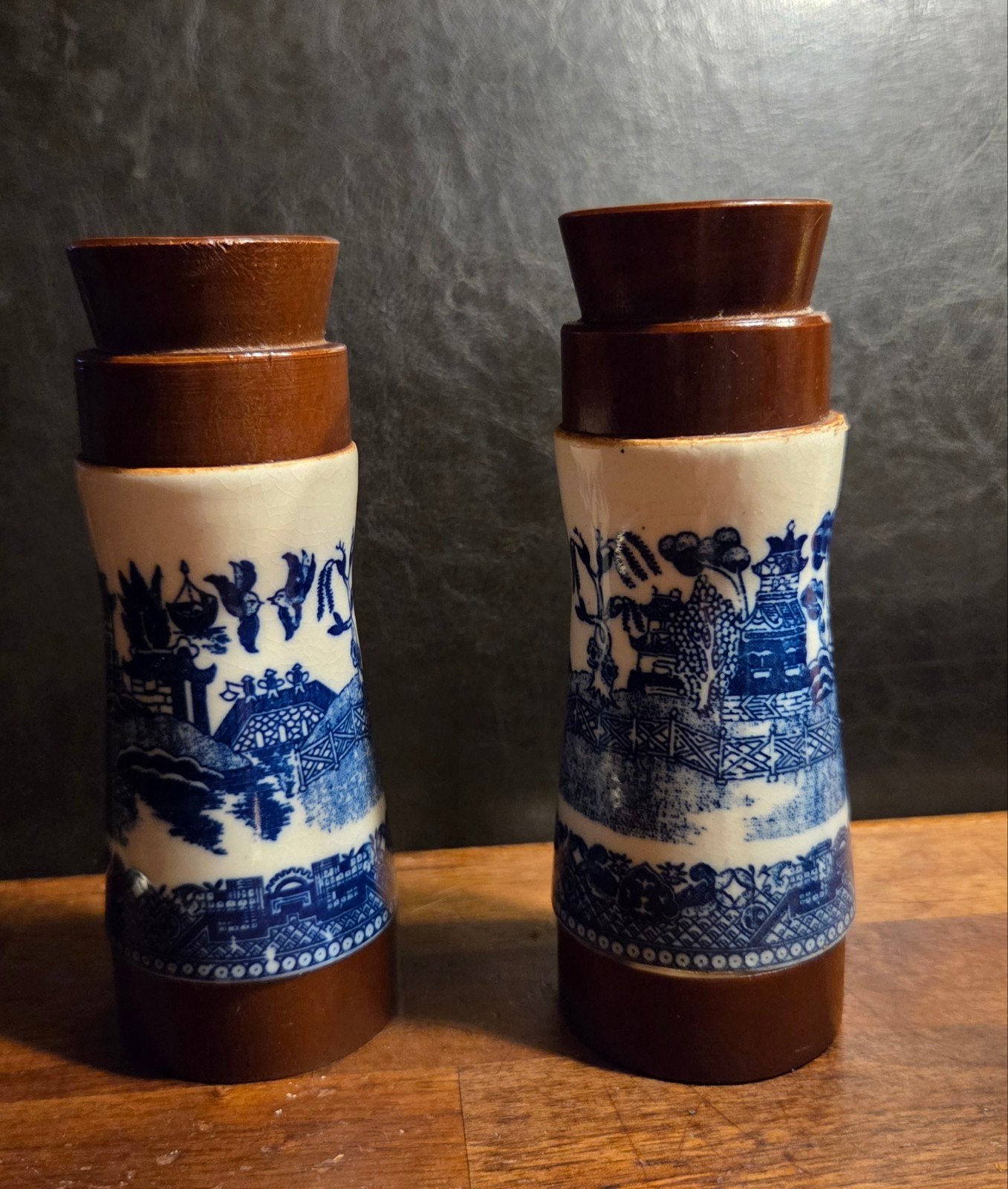 Salière et poivrière vintage - Blue Willow, Enlèvement ou Envoi