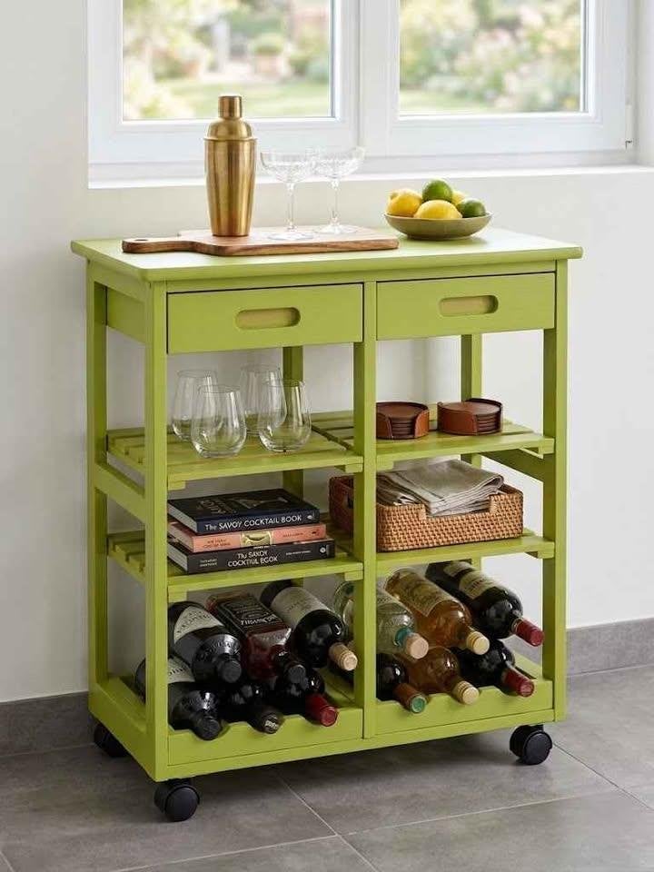 Desserte meuble de rangement cuisine vert anis, Maison & Meubles, 25 à 50 cm, Enlèvement ou Envoi, 50 à 100 cm, Utilisé