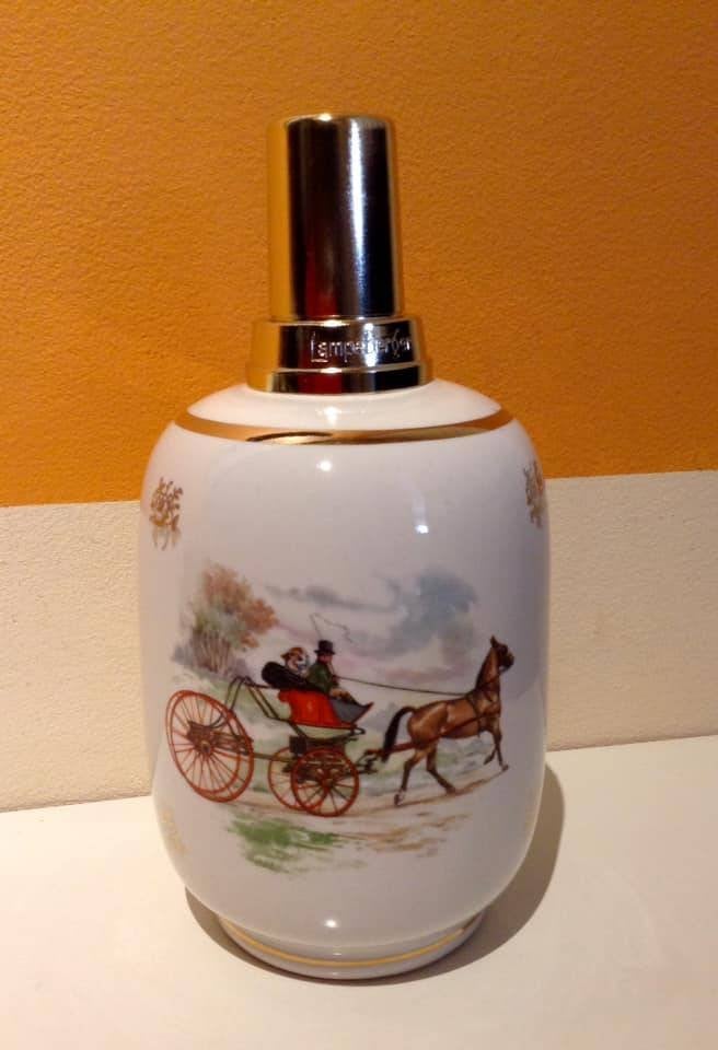 Oude porseleinen lamp van Berger 'Calèche' 1950-1960, Antiek en Kunst, Ophalen of Verzenden