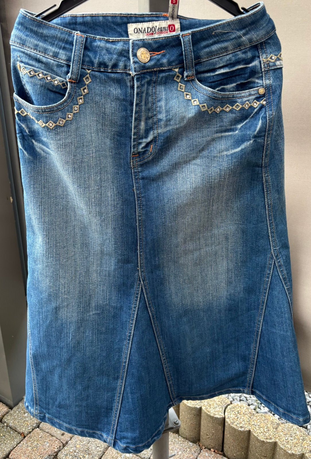 Mooie jeans rok,Chi Emsee Smal., Ophalen of Verzenden, Gedragen, Maat 36 (S), Blauw