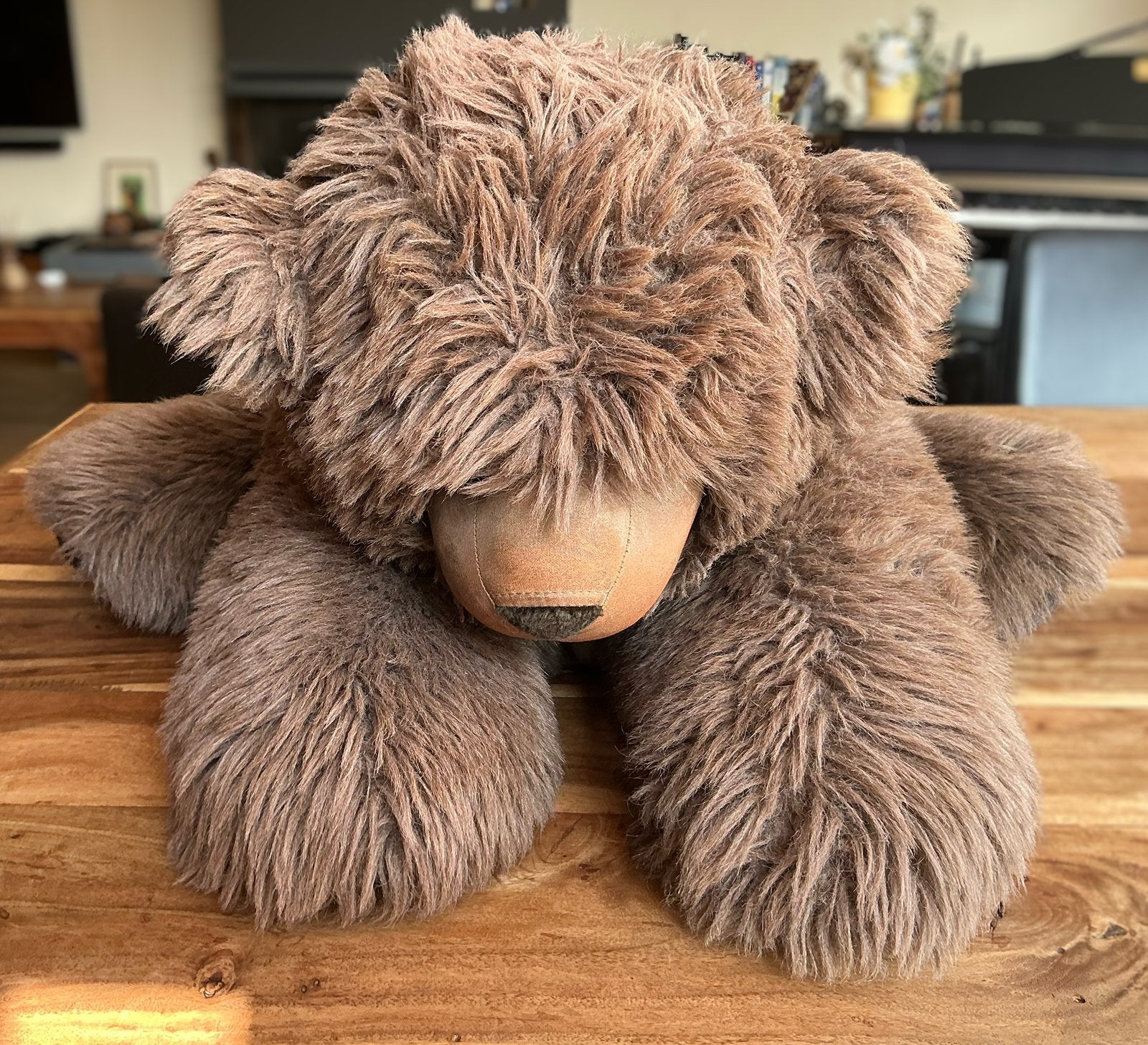 Grand ours en peluche brun vintage – environ 70 cm, Enlèvement, Utilisé, Autres marques