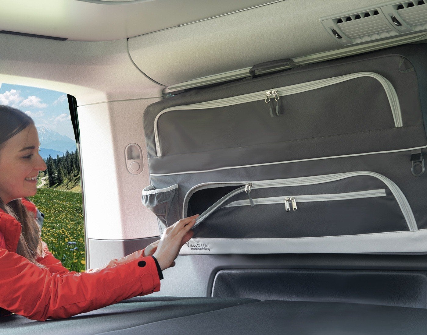 VanEssa Mobilcamping Raamtassen VW California Beach, Auto diversen, Auto-accessoires, Ophalen, Zo goed als nieuw