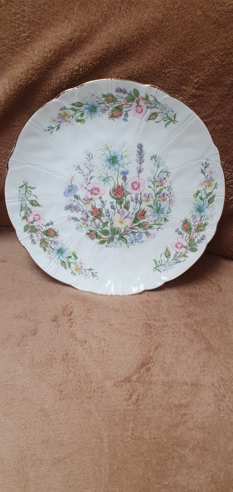 Assiette à dîner vintage Aynsley « Wild Tudor » — Fine Bone, Enlèvement ou Envoi