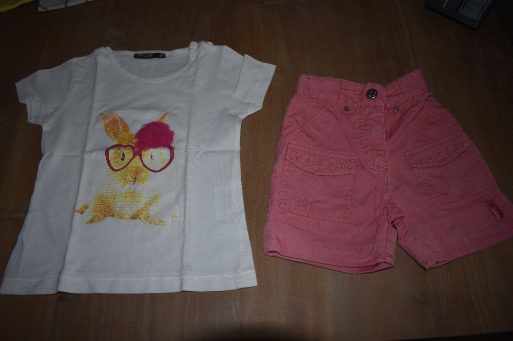Short + t-shirt maat 86 - 92, Gebruikt, Meisje, Ophalen of Verzenden, Setje