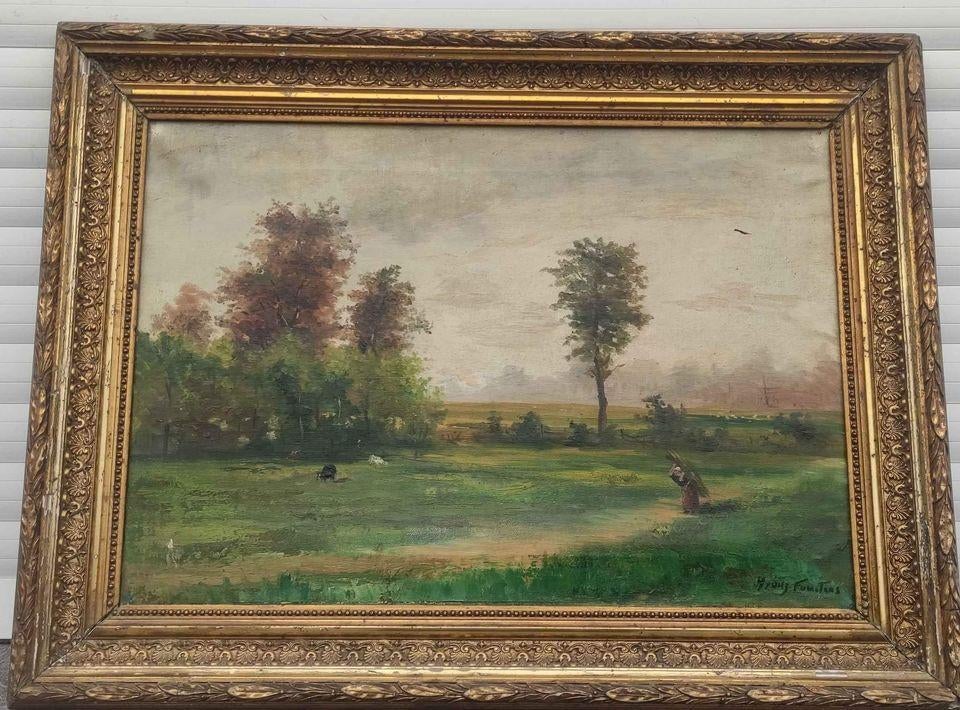 Huile sur toile paysage signe Frans courtens, Antiquités & Art, Art | Peinture | Classique, Enlèvement ou Envoi