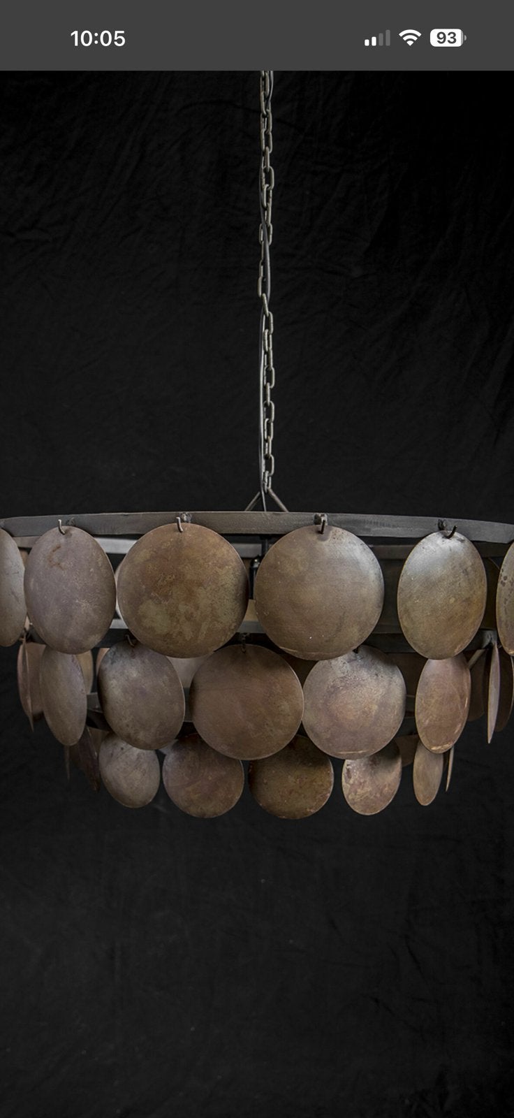 Kroonluchter schijfjeslamp, Ophalen, Nieuw, Metaal, Landelijk