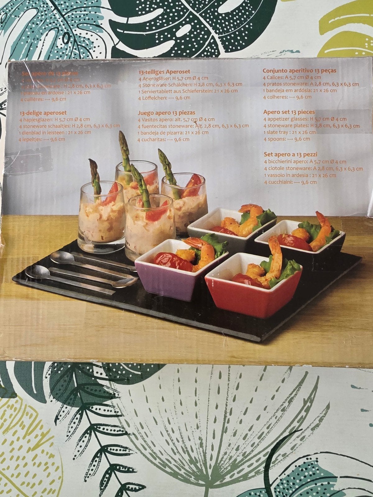 apero setje met stenen plaat., Ophalen