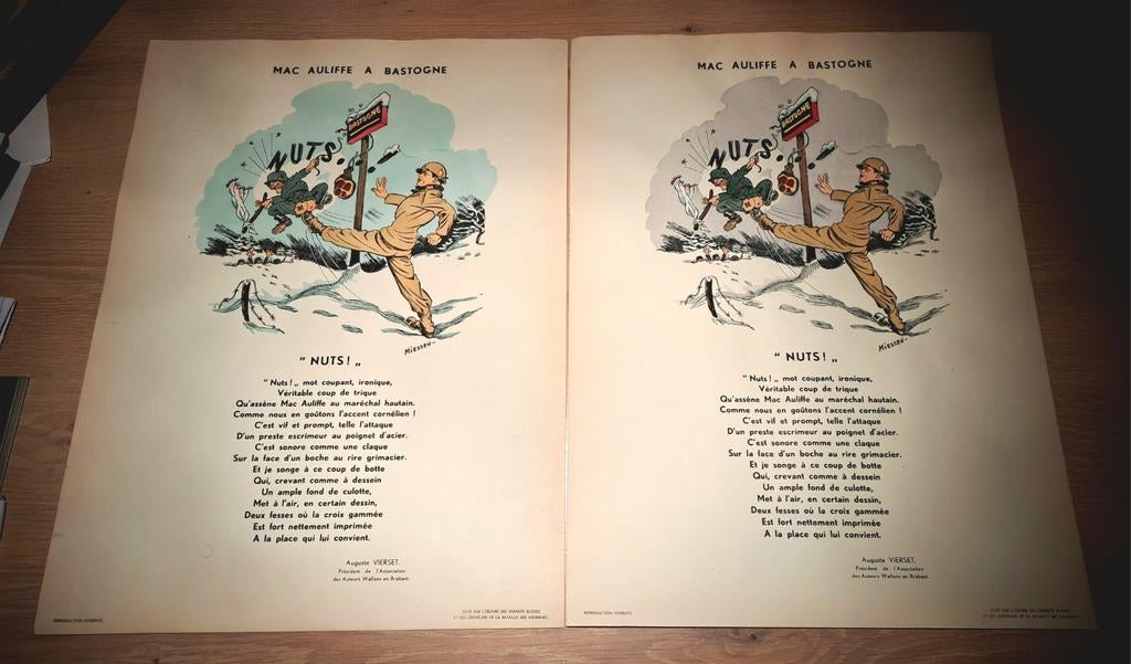 Prachtige originele posters NUTS BASTOGNE BATTLEOFTHEBULGE, Verzamelen, Militaria | Tweede Wereldoorlog