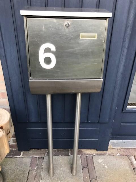 brievenbus, Tuin en Terras, Brievenbussen, Ophalen, Gebruikt, Inox, Staande brievenbus