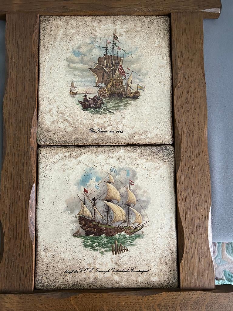 Prachtige vintage wand decoratie boten keramiek, Ophalen