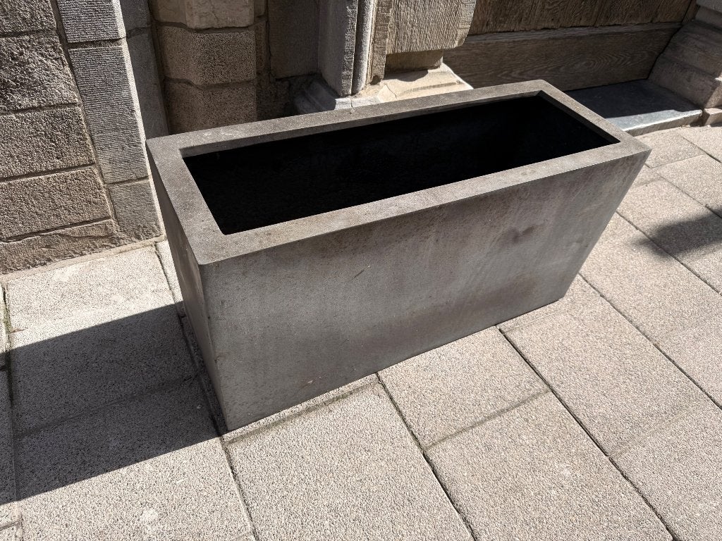 2 moderne antraciet plantenbakken (kunststof), Ophalen, Kunststof, Gebruikt, Balkon