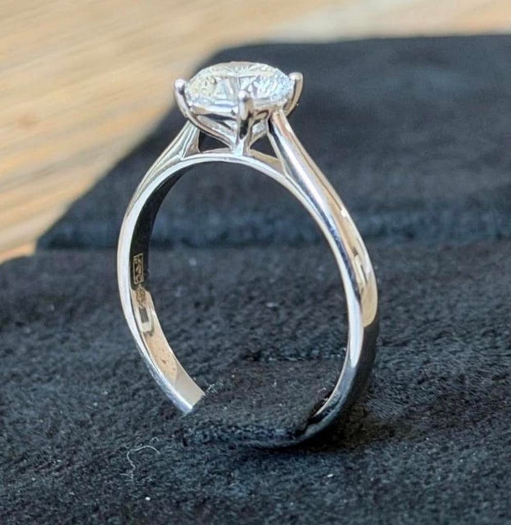 Gouden ring met diamant van 1.05 karaat met IGI certificaat!, Neuf, Enlèvement ou Envoi, Or, 17 à 18