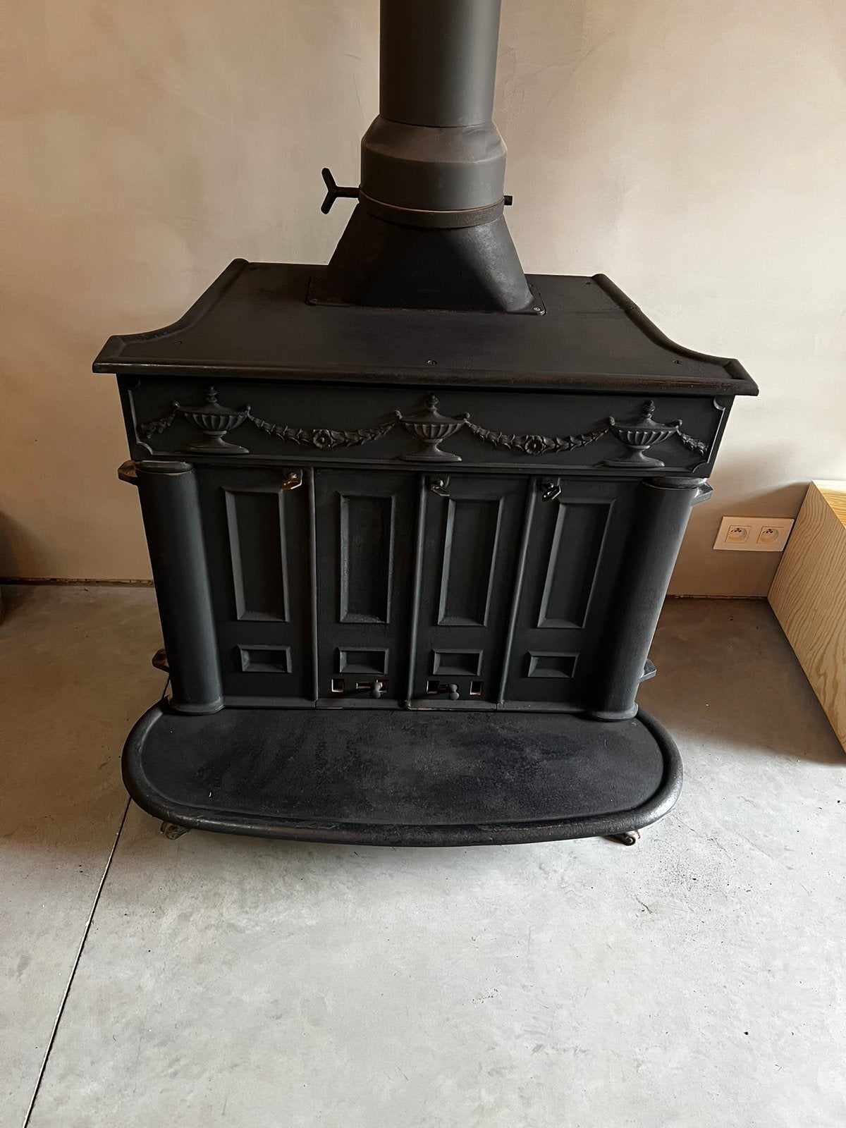 Houtkachel (Franklin) met grill, Huis en Inrichting, Ophalen, Gebruikt, Houtkachel, Vrijstaand