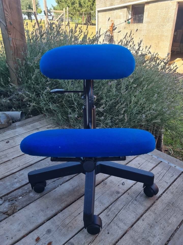 Ergonomische bureaustoel - kniestoel, Ophalen, Gebruikt, Blauw, Bureaustoel