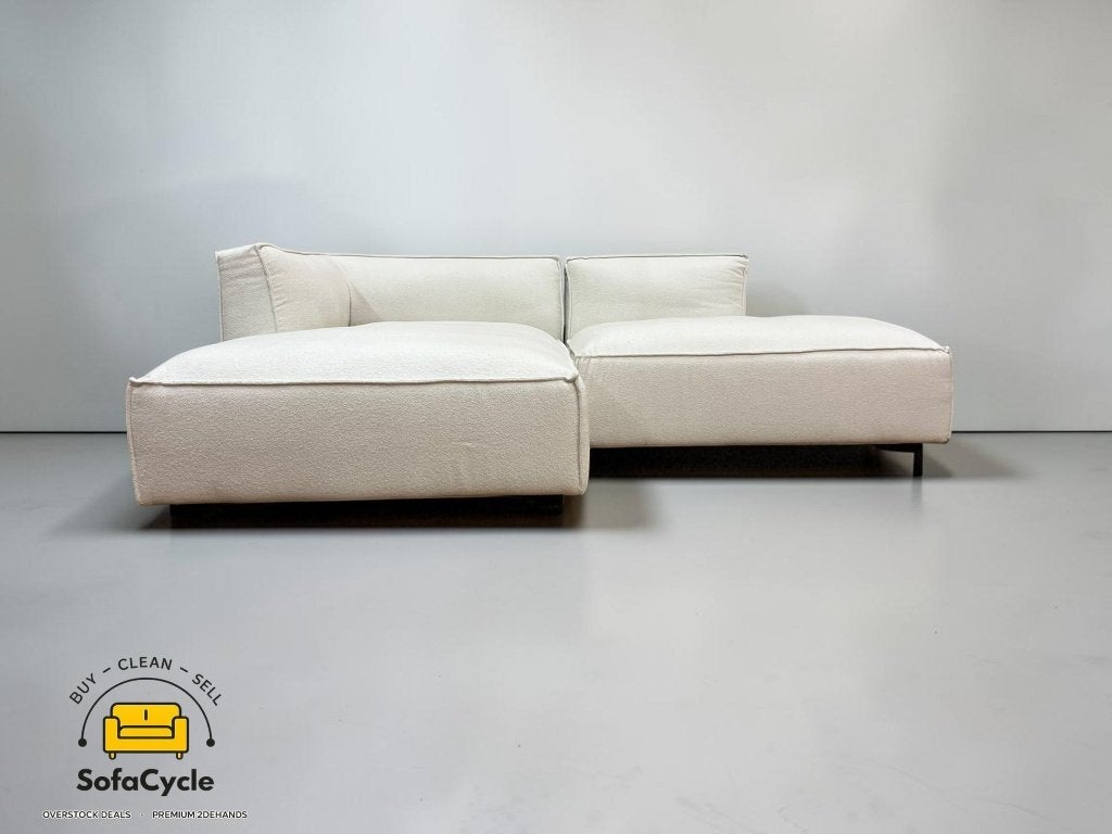 NV Gallery modulaire hoekzetel wit bouclé – nieuw, Gebruikt, Zonnestraat 223-229, 9600 Ronse, België, Info@sofacycle.be, SofaCycle VOF