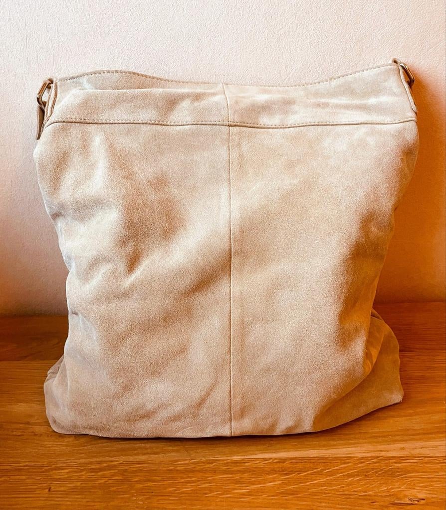 Shopper)Schoudertas, Suède Beige, Merk District, Handtassen en Accessoires, Tassen | Damestassen, Ophalen, Beige, Handtas