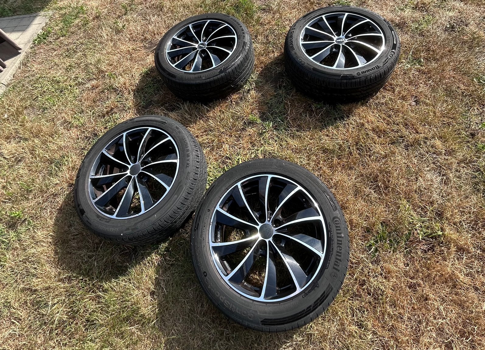 18 inch Rial velgen met zomerbanden (235/50 R18 XL), Auto-onderdelen, Ophalen, 18 inch, Gebruikt, Banden en Velgen