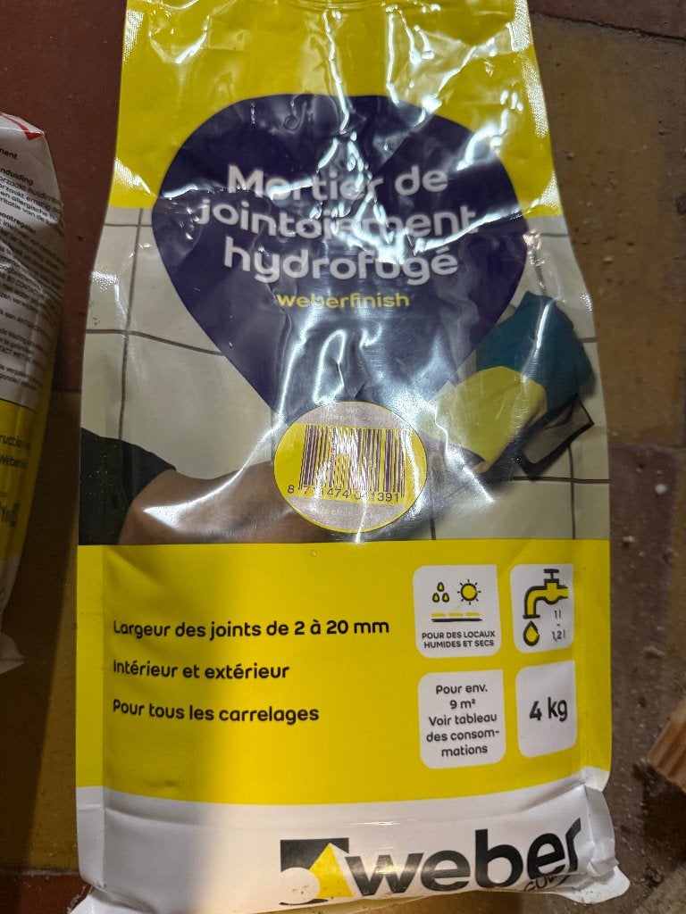Joint étanche Weber 8 kg gris, Enlèvement ou Envoi, Neuf