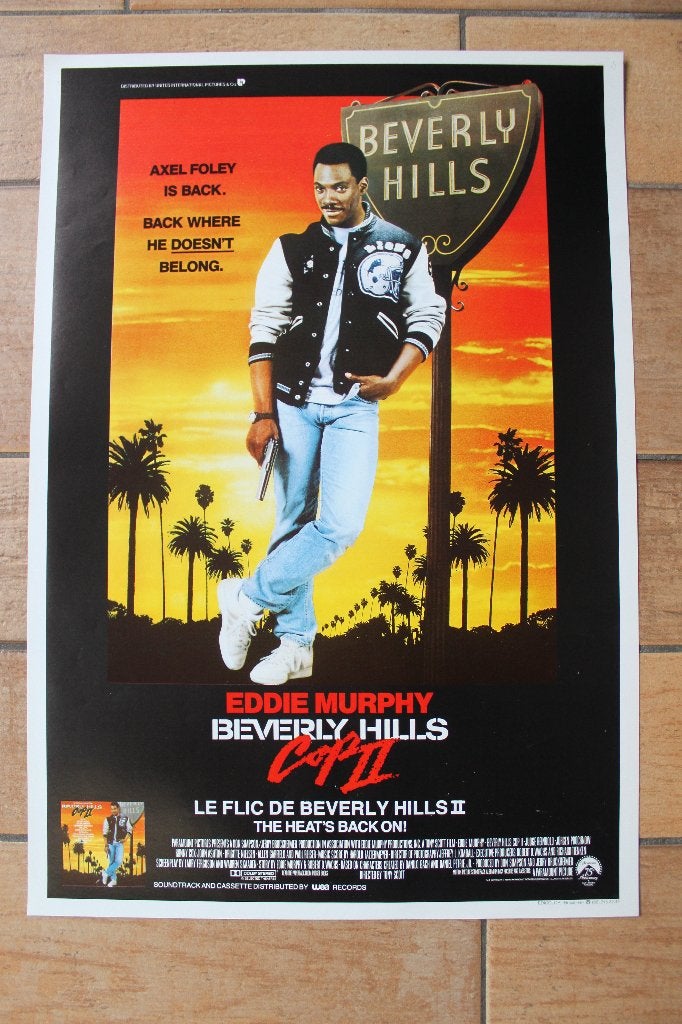 filmaffiche Beverly Hills Cop 2 Eddie Murphy filmposter, Rechthoekig Staand, Ophalen of Verzenden, Zo goed als nieuw, A1 t/m A3