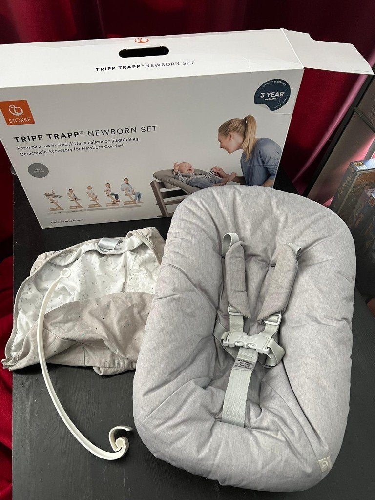 Nieuw model Stokke newborn set trip trap met overtrek, Kinderen en Baby's, Ophalen, Zo goed als nieuw, Meegroeistoel, Stoelverkleiner