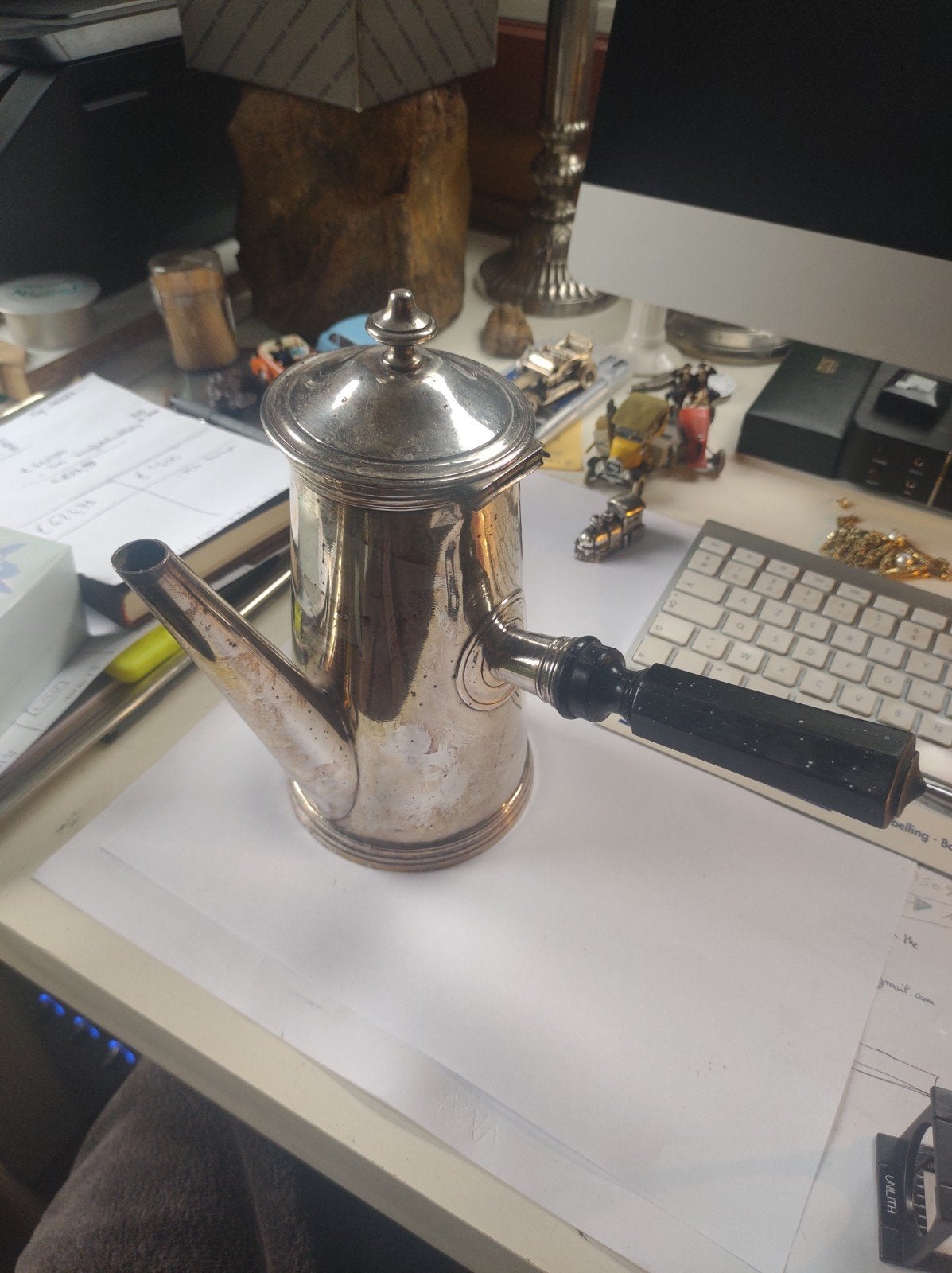 Hoog verzilverde chocolade pot, Ophalen of Verzenden, Zilver