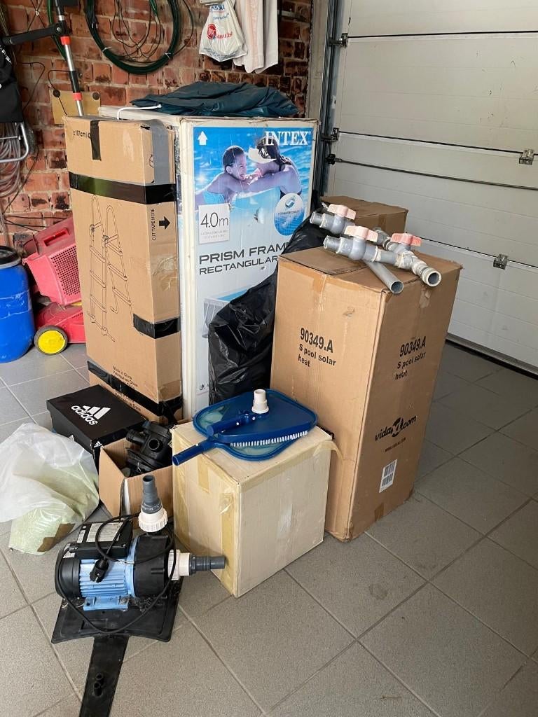 Te Koop ; intex zwembad 4m  2m  0.90m + pomp en toebehoren, Tuin en Terras, Zwembaden, Ophalen, Gebruikt, 80 tot 120 cm, Minder dan 200 cm