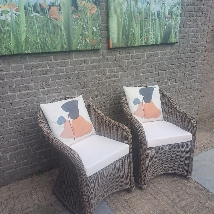 2 wicker tuinstoelen, merk LIFE, Tuin en Terras, Ophalen, Zo goed als nieuw, Wicker