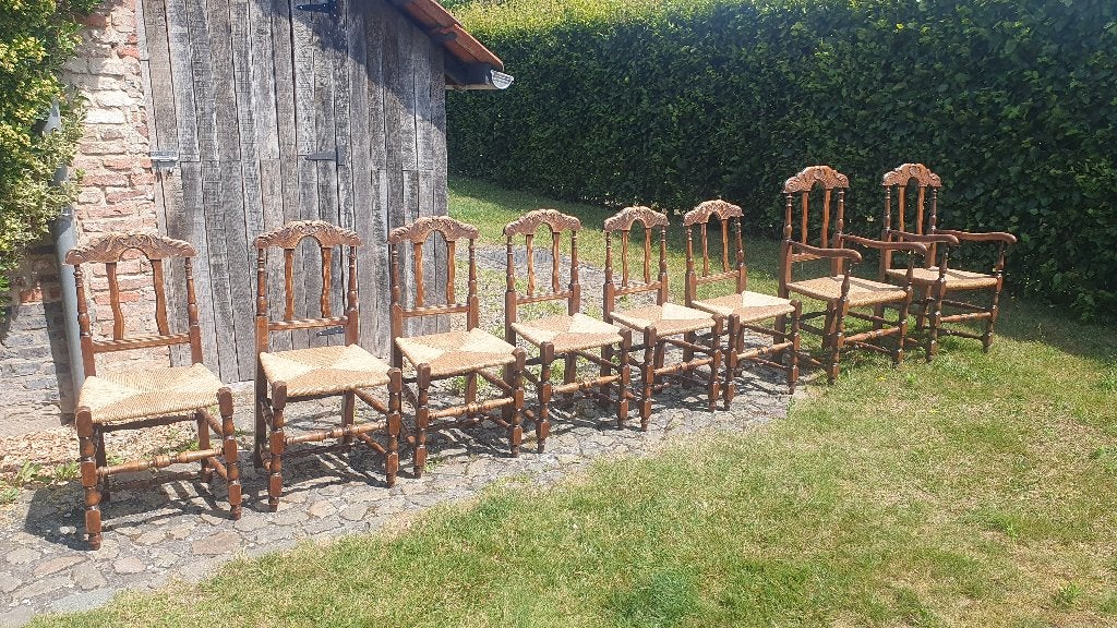 Ensemble de 8 chaises de salle à manger, d'environ 1900, Enlèvement