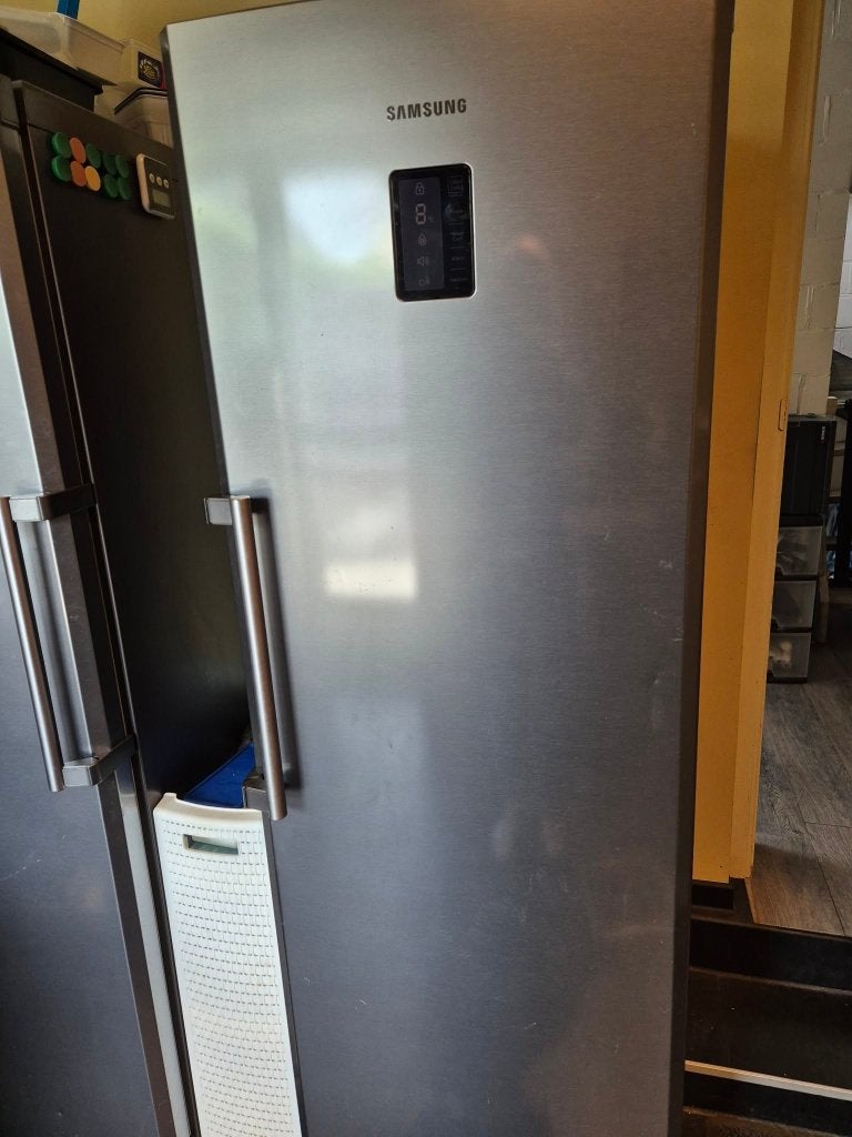 Grote ijskast Samsung, zilver, 1,8m hoog, Elektronische apparatuur, Koelkasten en IJskasten, Gebruikt, Zonder vriesvak, 200 liter of meer