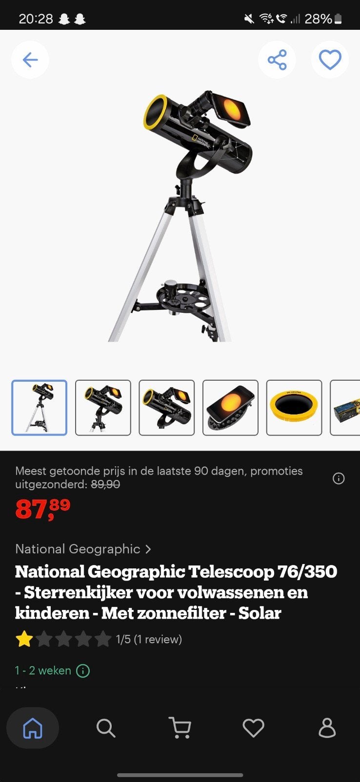 Telescoop, Audio, Tv en Foto, Optische apparatuur | Telescopen, Ophalen, Zo goed als nieuw