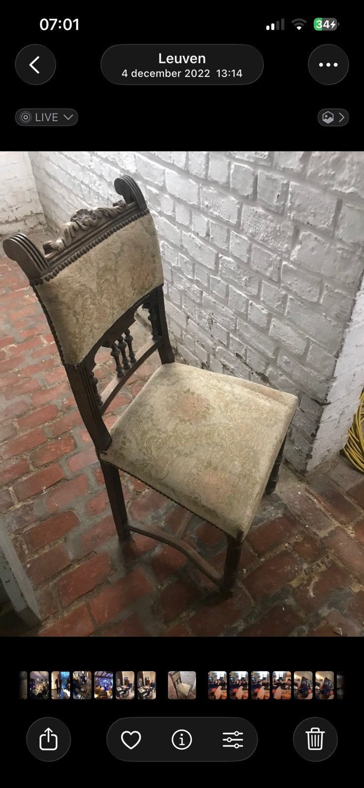 antieke stoel 8 stuks met tafel, Antiek en Kunst, Ophalen