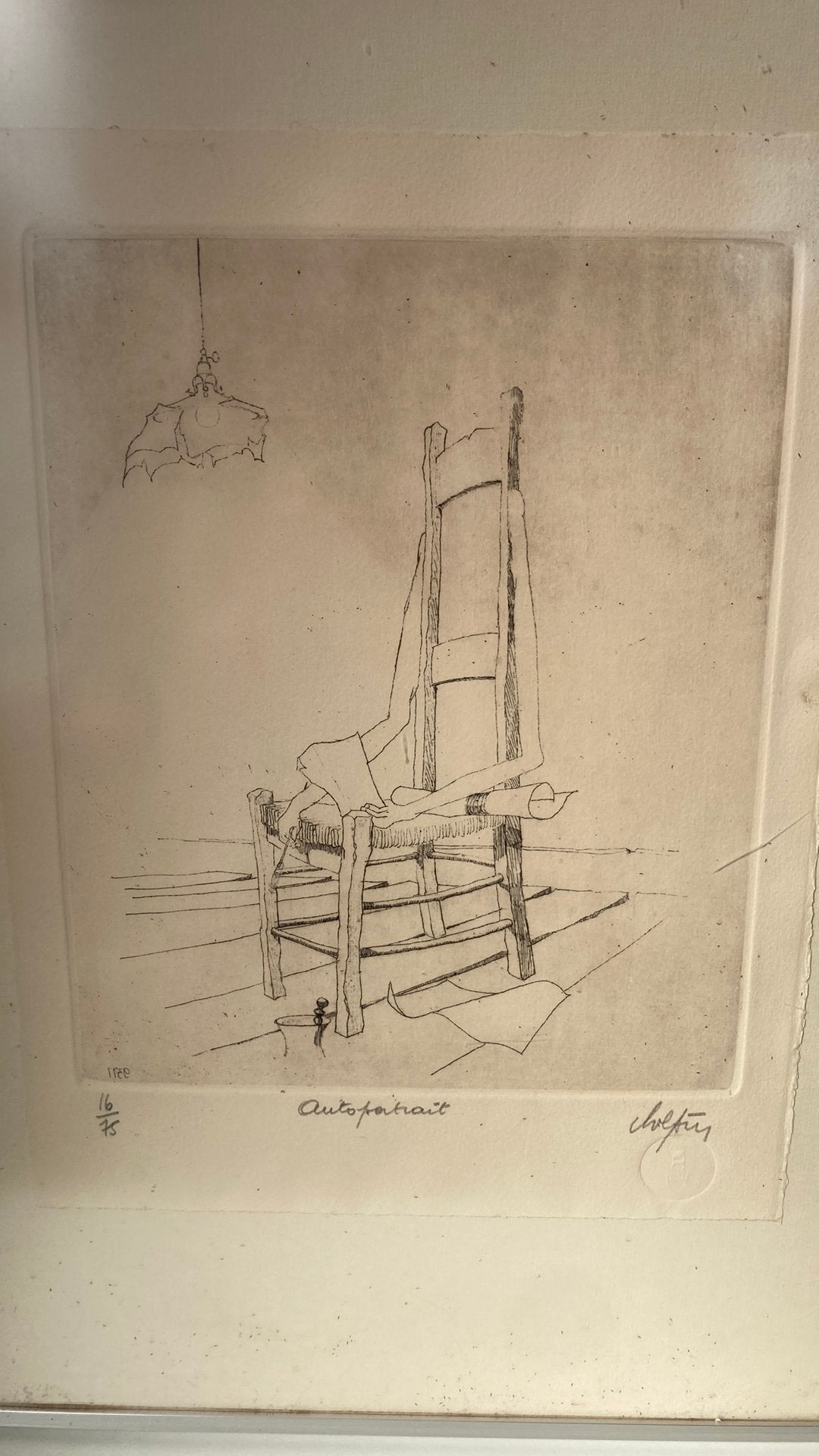 André Colpin – Autoportrait – Handgesigneerde ets (16/75), Antiek en Kunst, Ophalen, Ets, Gesigneerd