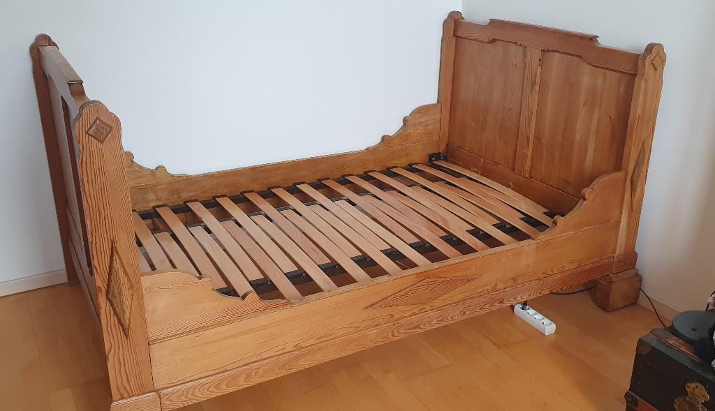 Lit pitch pin, Maison & Meubles, Chambre à coucher | Lits, Pitch pin, Enlèvement, Utilisé, 120 cm