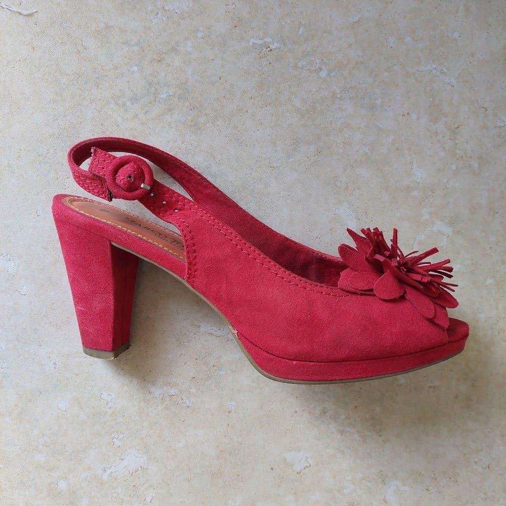 Rode sandalen Marco Tozzi maat 40, Chaussures à haut talons, Comme neuf, Enlèvement, ANDERE